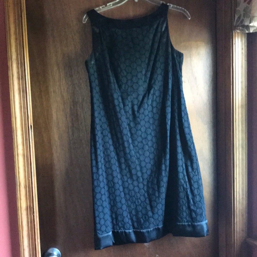 Black dress size 10 eyelet 100% cotton. Satin rim
